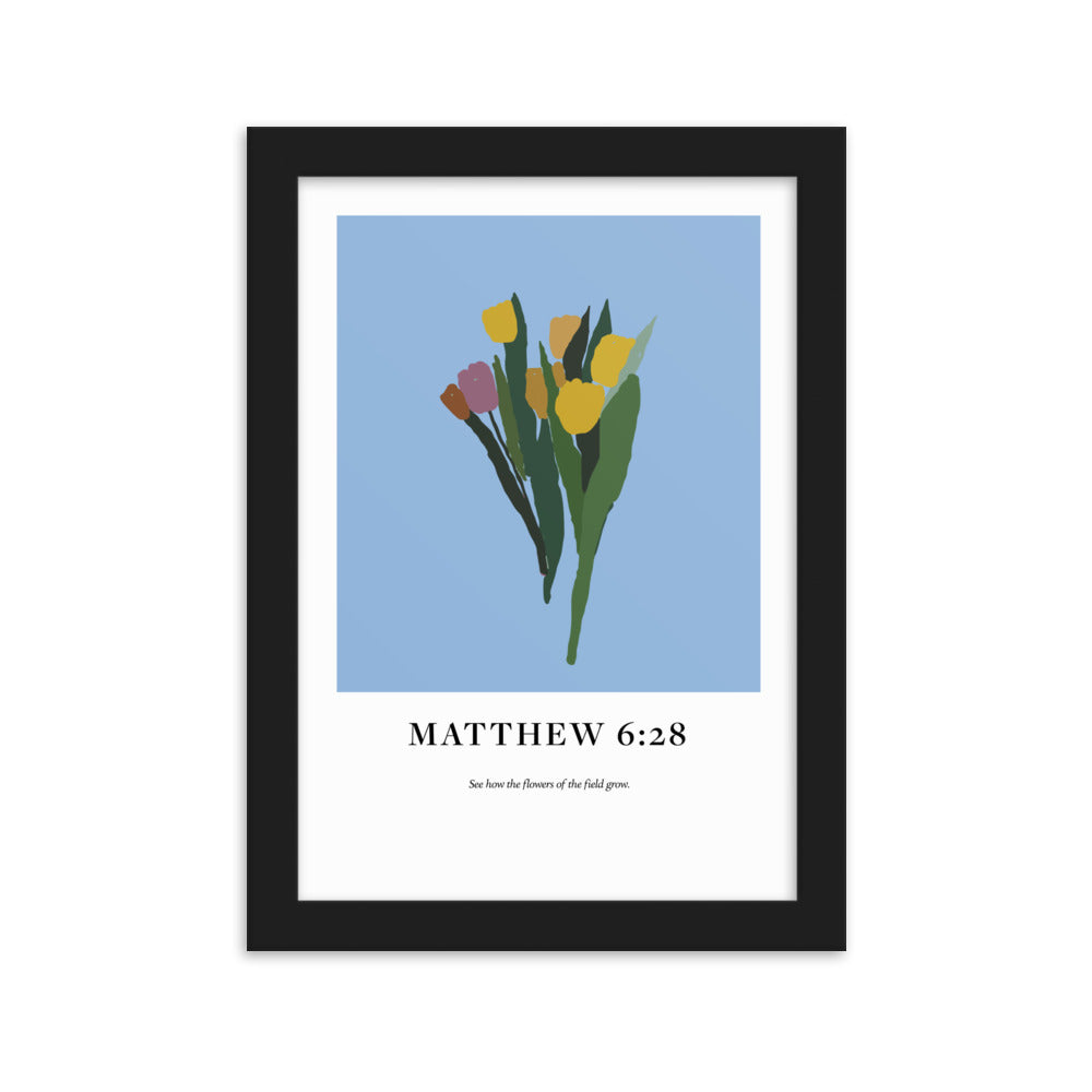 Matthew 6:28 Bouquet 21x30cm (8x12in) Print (Neutrals Collection)