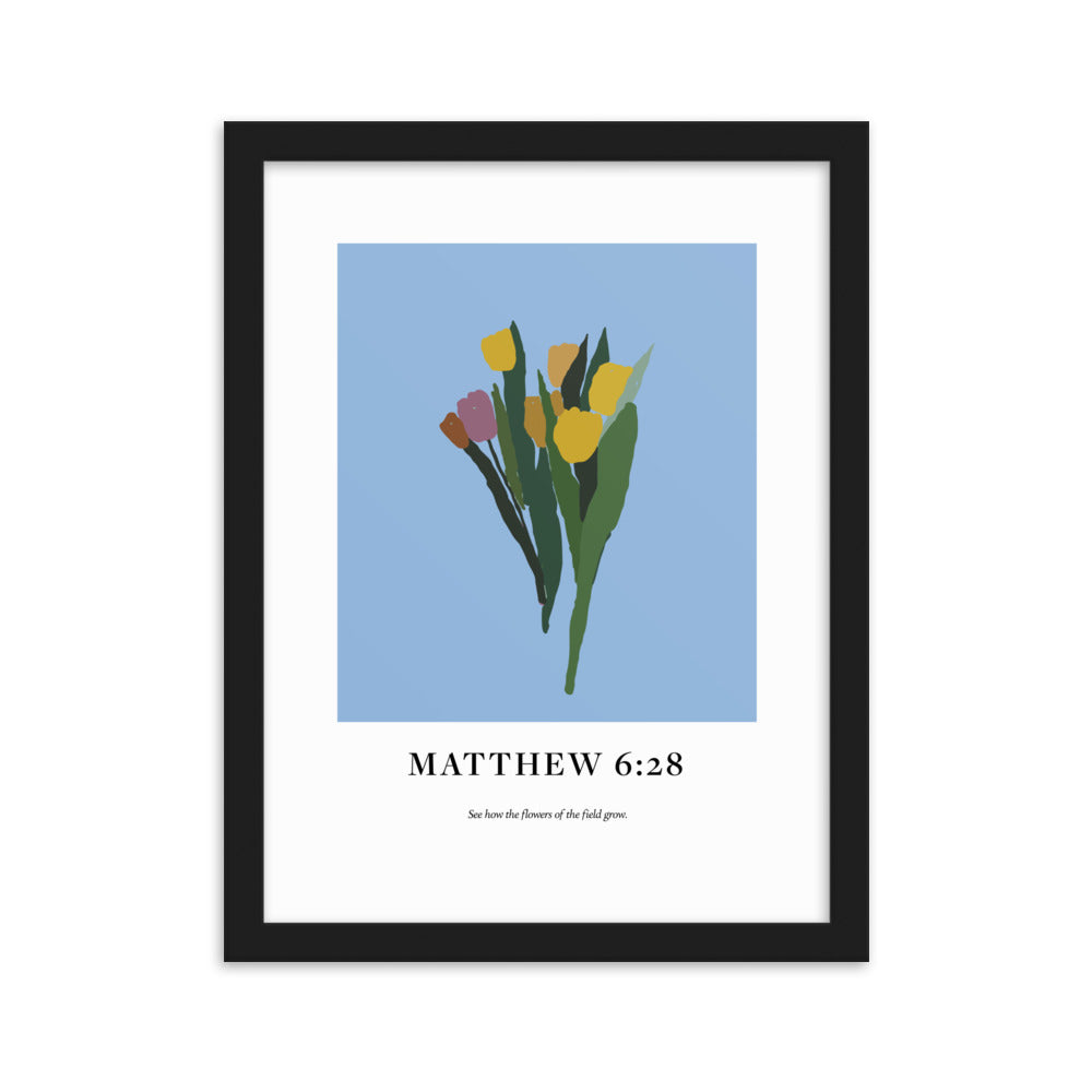 Matthew 6:28 Bouquet 30x40cm (12x15in) Print (Neutrals Collection)