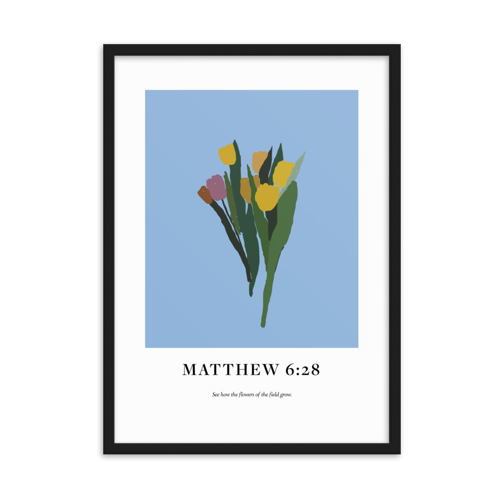 Matthew 6:28 Bouquet 50x70cm (19x27in) Print (Neutrals Collection)