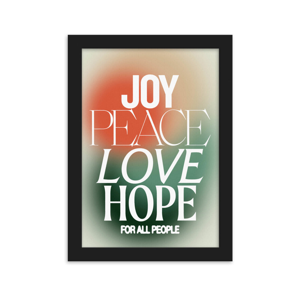 Joy Peace Love Hope For All People 21x30cm (8x12in) Print (S&P x Alex Rodriguez Collection)