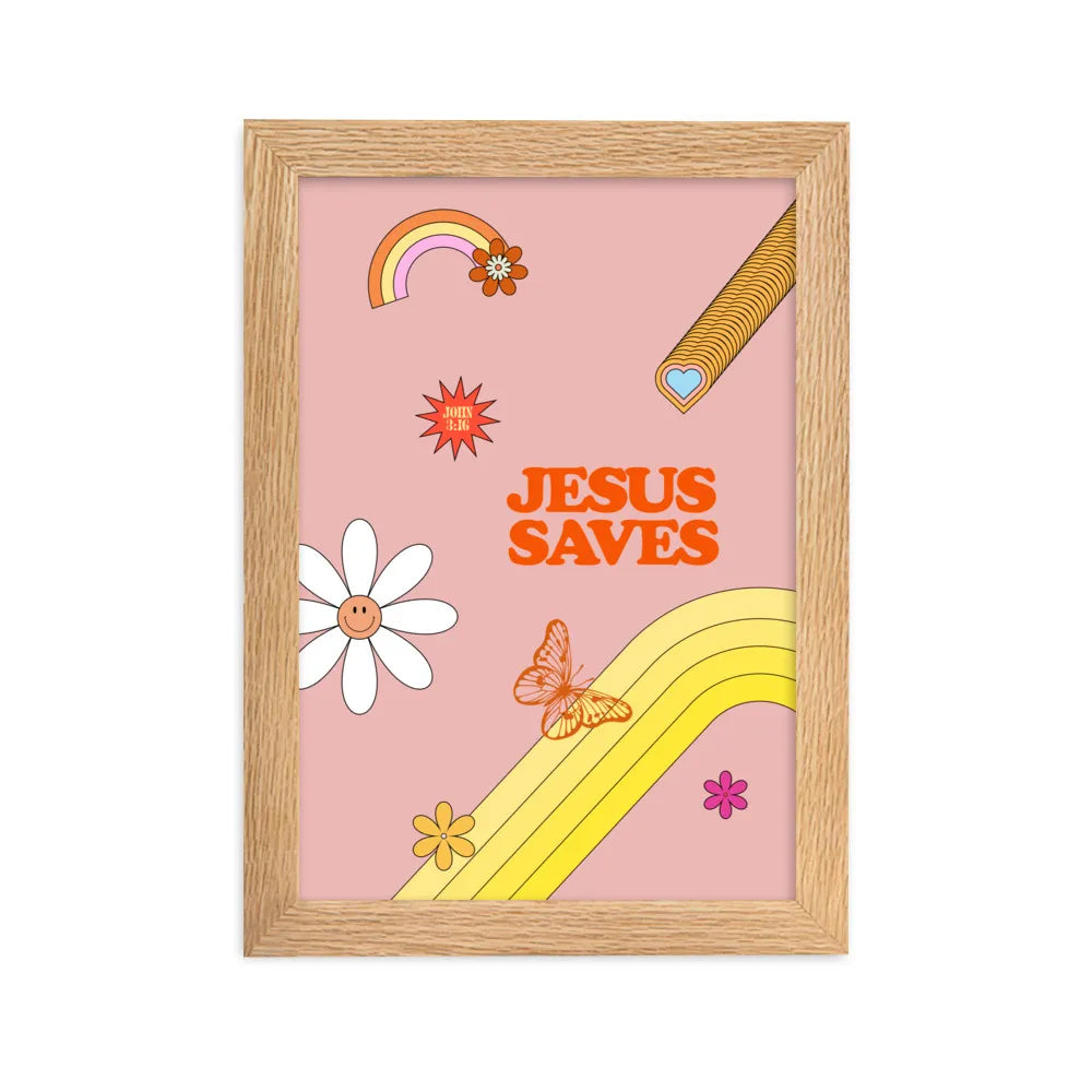JESUS SAVES 21x30cm (8x12in) Print (S&P x McCall Gilbert Collection)