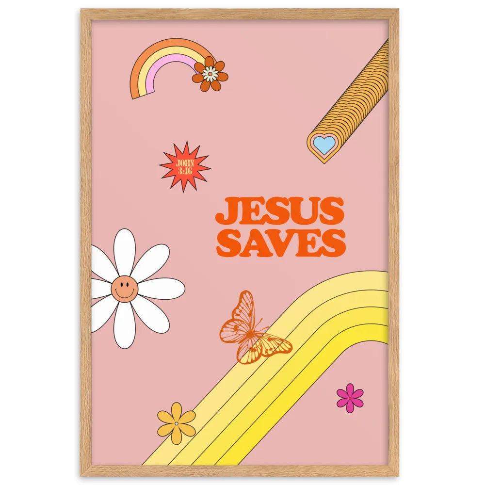 JESUS SAVES 61x91cm (24x35in) Print (S&P x McCall Gilbert Collection)